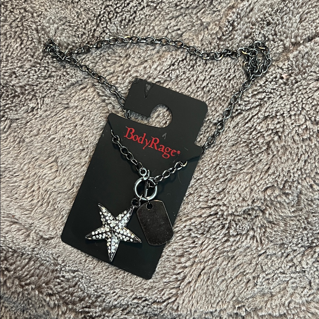 Women's Star And Dog Tag Emo Spencer’s Necklace